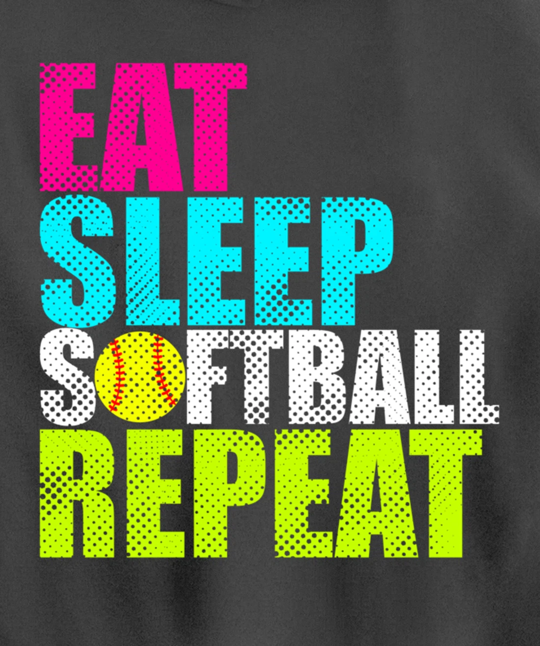 Eat Sleep Fastpitch Softball Repeat Funny Pullover Hoodie