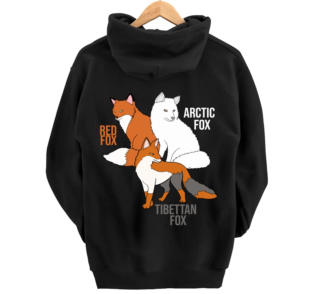 Foxes Of The World Funny Fox Animals Educational Pullover Hoodie