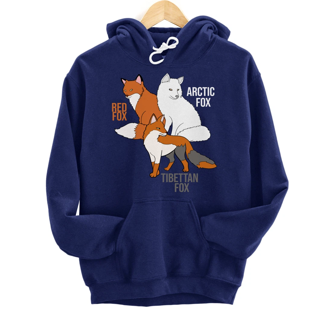 Foxes Of The World Funny Fox Animals Educational Pullover Hoodie