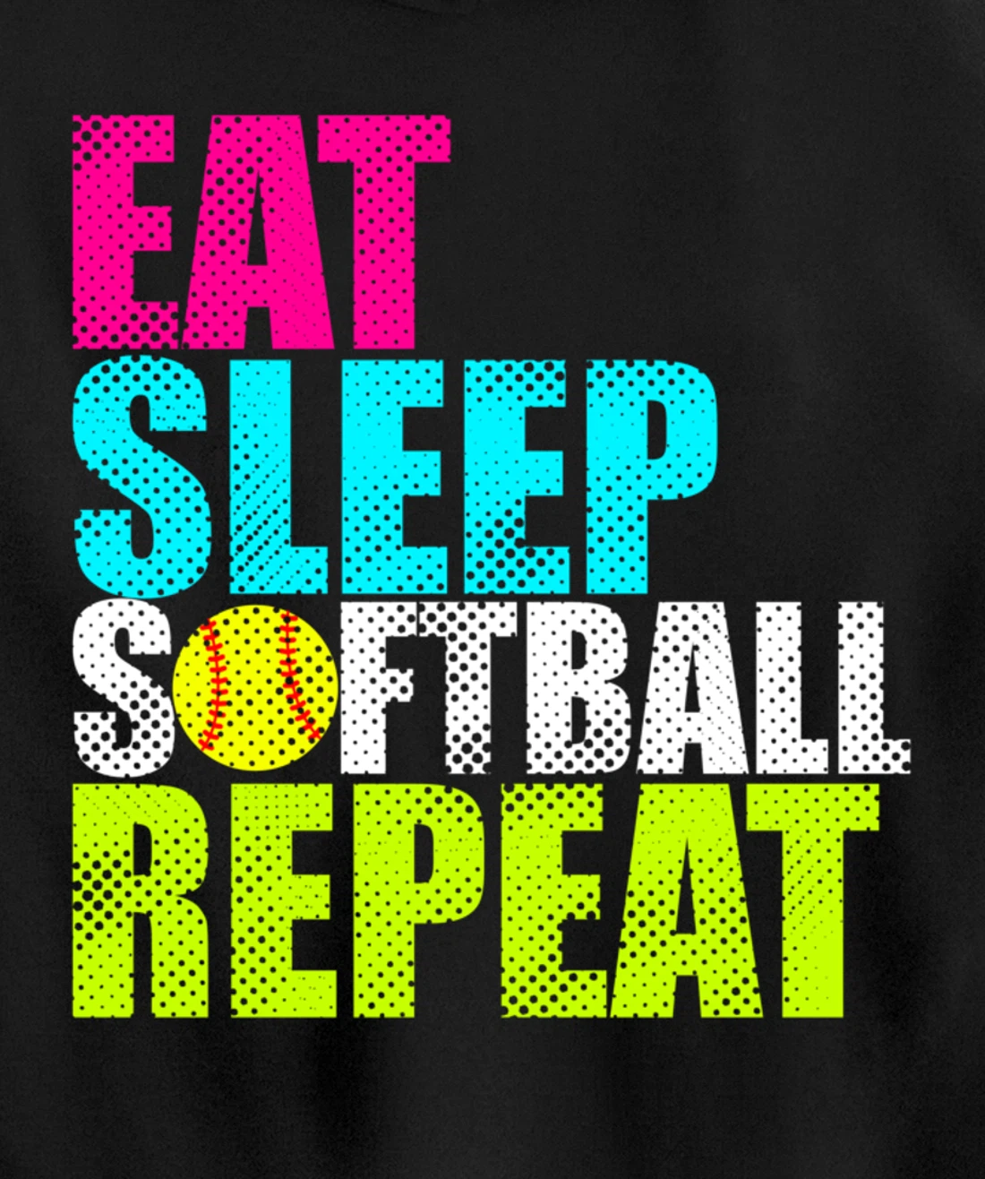 Eat Sleep Fastpitch Softball Repeat Funny Pullover Hoodie