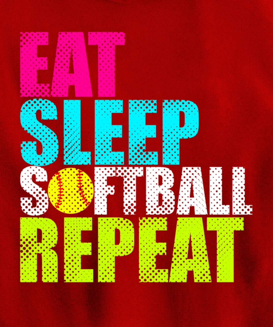 Eat Sleep Fastpitch Softball Repeat Funny Pullover Hoodie