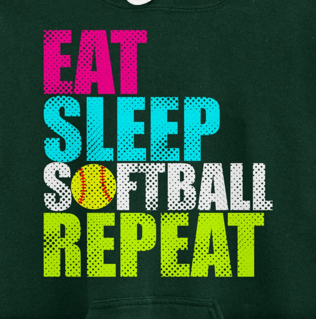 Eat Sleep Fastpitch Softball Repeat Funny Pullover Hoodie