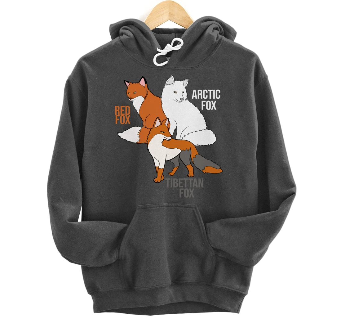 Foxes Of The World Funny Fox Animals Educational Pullover Hoodie