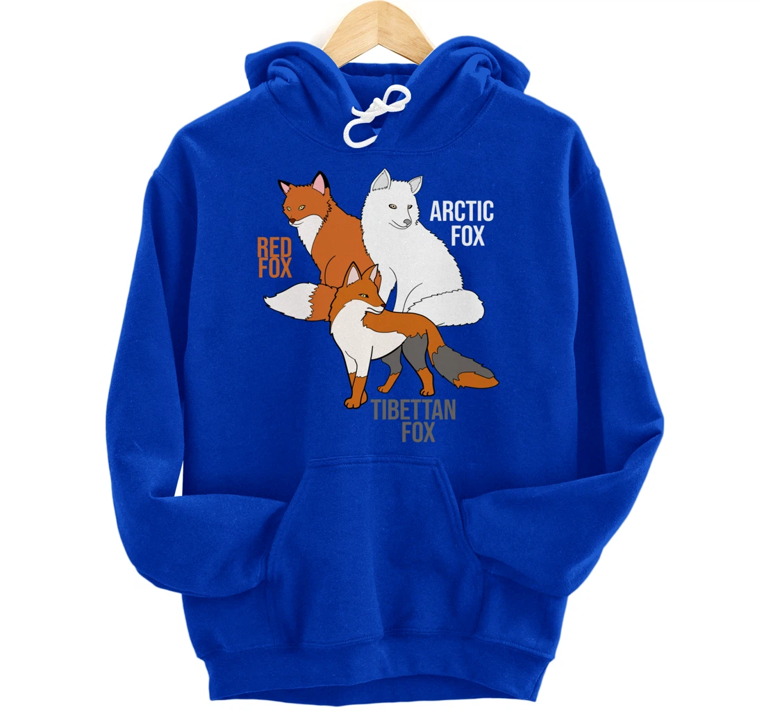 Foxes Of The World Funny Fox Animals Educational Pullover Hoodie
