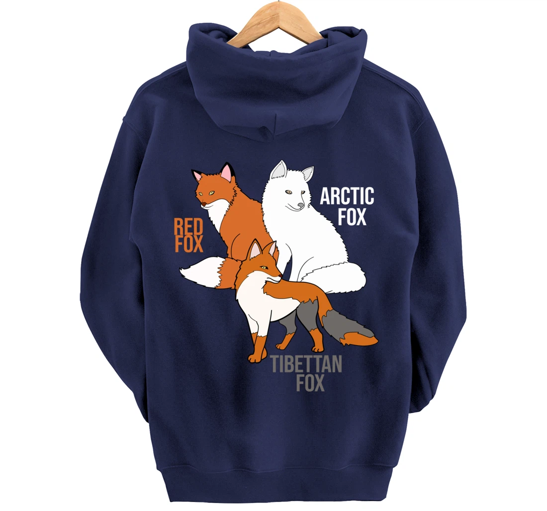 Foxes Of The World Funny Fox Animals Educational Pullover Hoodie