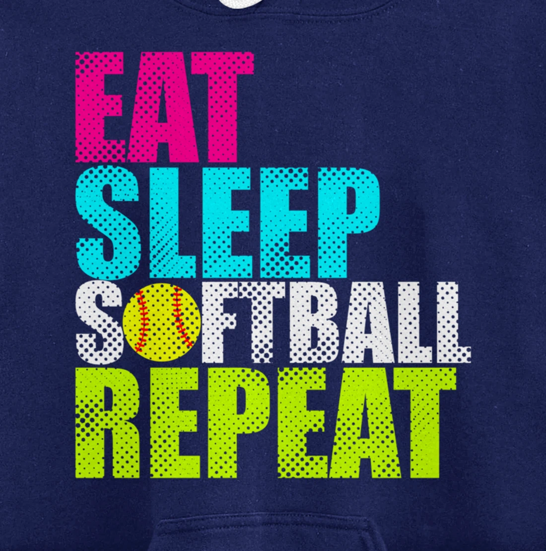 Eat Sleep Fastpitch Softball Repeat Funny Pullover Hoodie