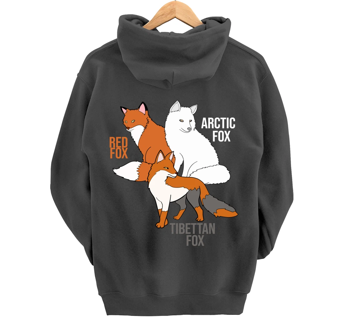 Foxes Of The World Funny Fox Animals Educational Pullover Hoodie