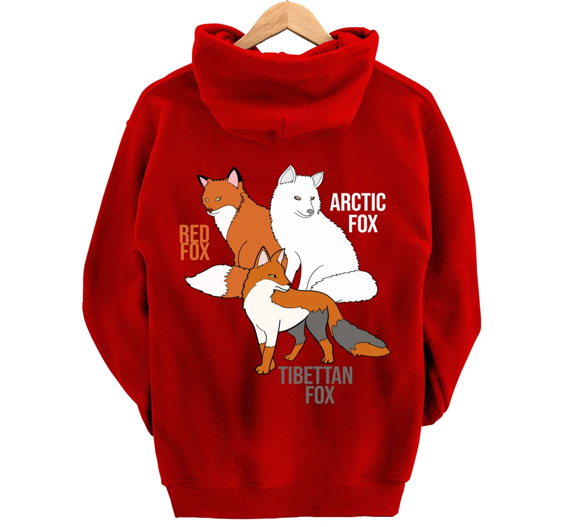 Foxes Of The World Funny Fox Animals Educational Pullover Hoodie