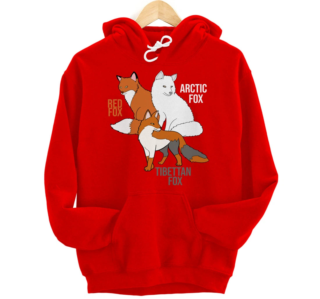 Foxes Of The World Funny Fox Animals Educational Pullover Hoodie