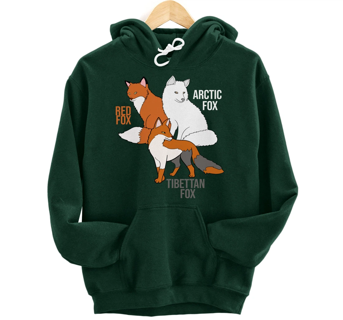Foxes Of The World Funny Fox Animals Educational Pullover Hoodie