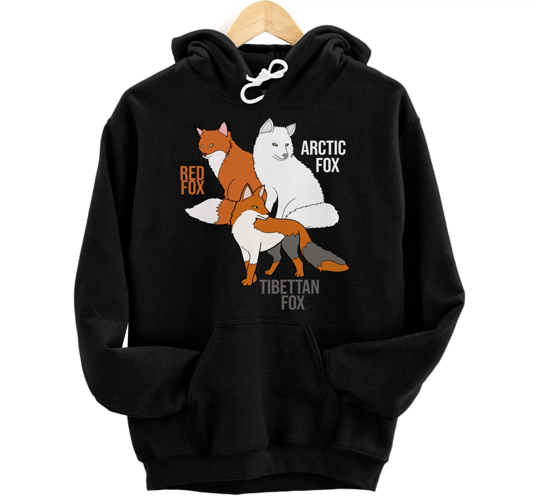 Foxes Of The World Funny Fox Animals Educational Pullover Hoodie