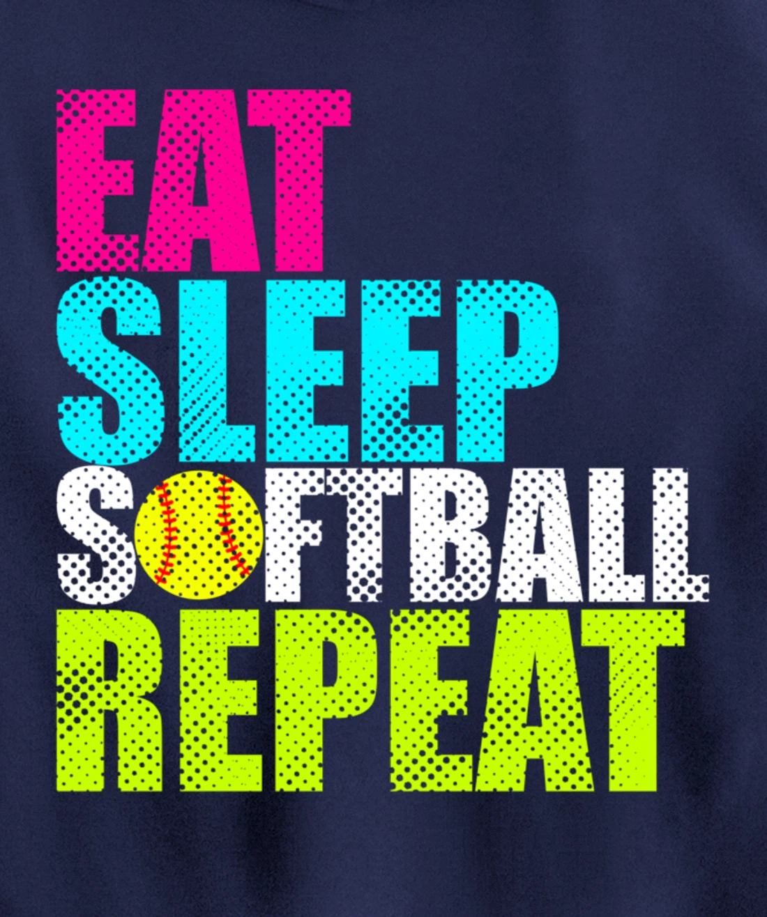 Eat Sleep Fastpitch Softball Repeat Funny Pullover Hoodie