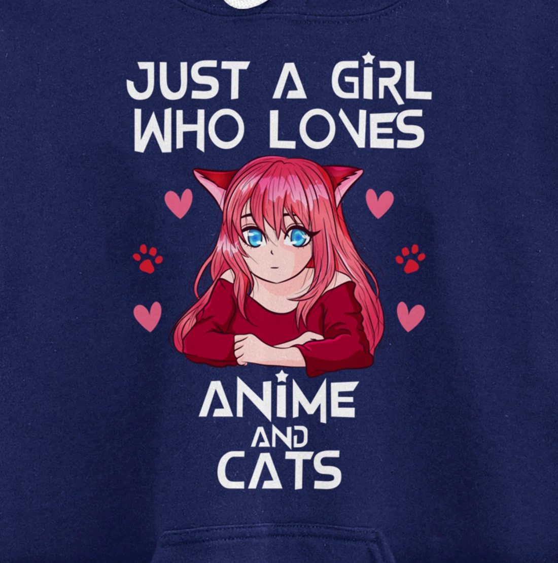 Anime and Cats - Just a Girl Who Loves Anime Pullover Hoodie