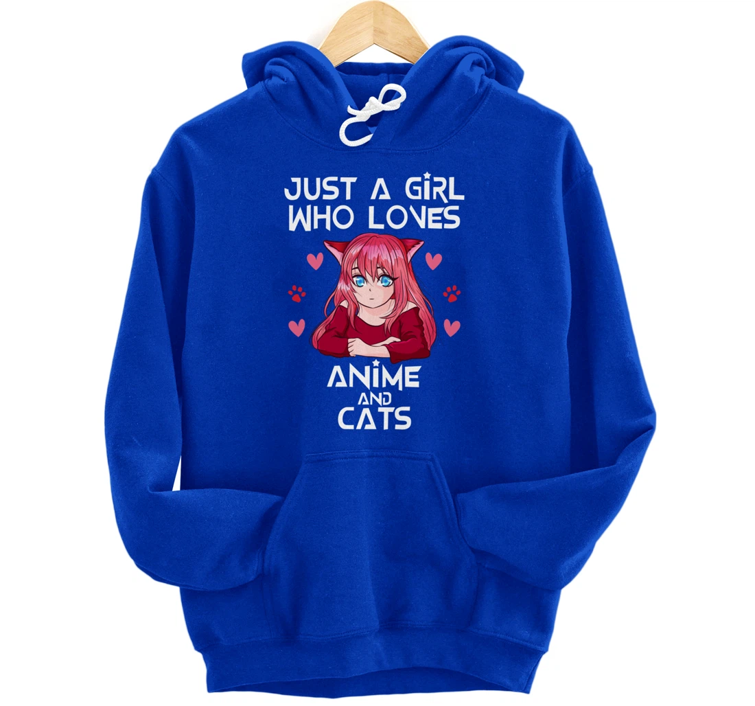 Anime and Cats - Just a Girl Who Loves Anime Pullover Hoodie