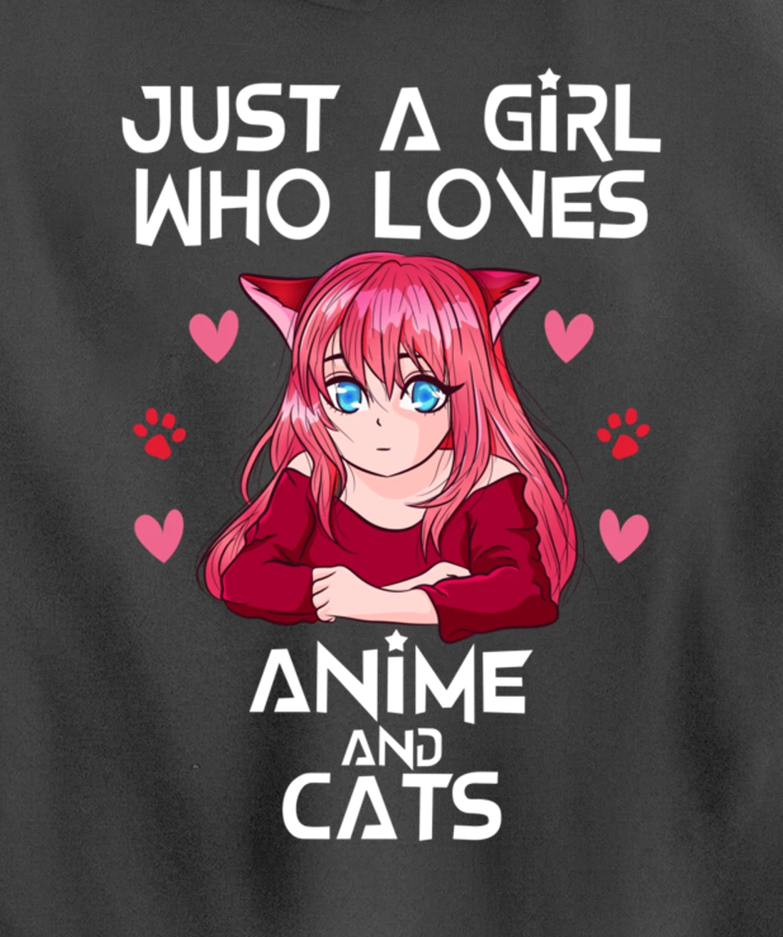 Anime and Cats - Just a Girl Who Loves Anime Pullover Hoodie