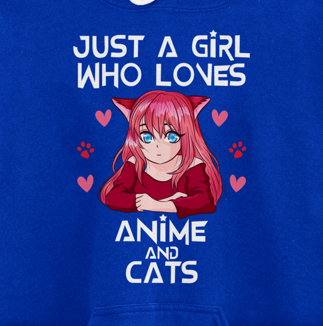 Anime and Cats - Just a Girl Who Loves Anime Pullover Hoodie