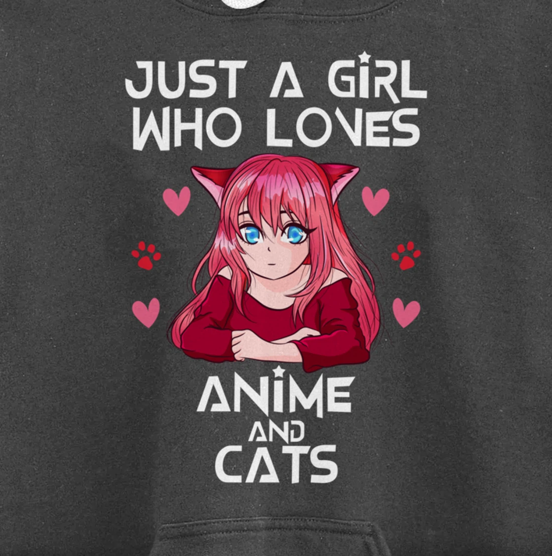 Anime and Cats - Just a Girl Who Loves Anime Pullover Hoodie