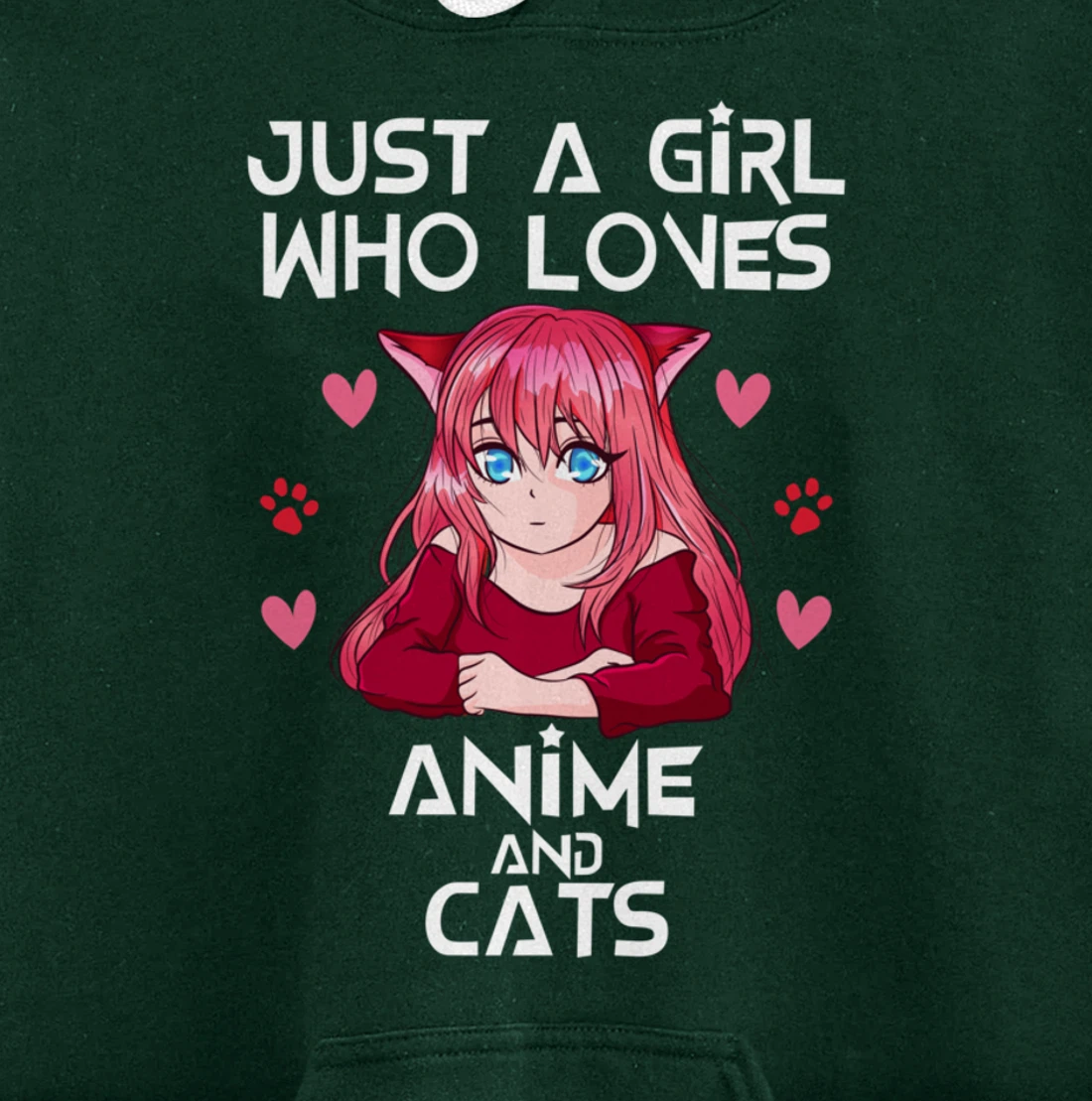 Anime and Cats - Just a Girl Who Loves Anime Pullover Hoodie