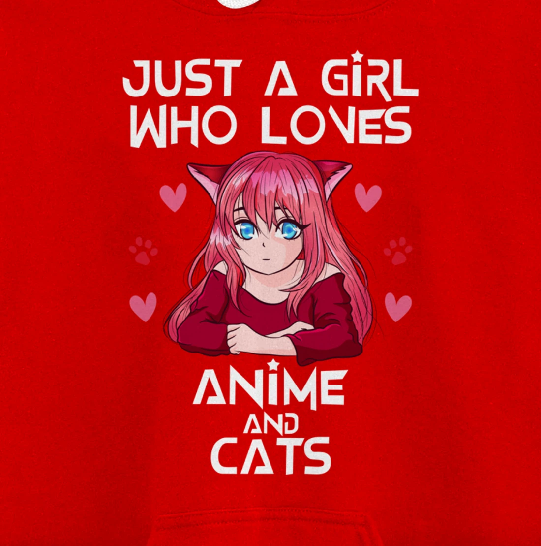 Anime and Cats - Just a Girl Who Loves Anime Pullover Hoodie
