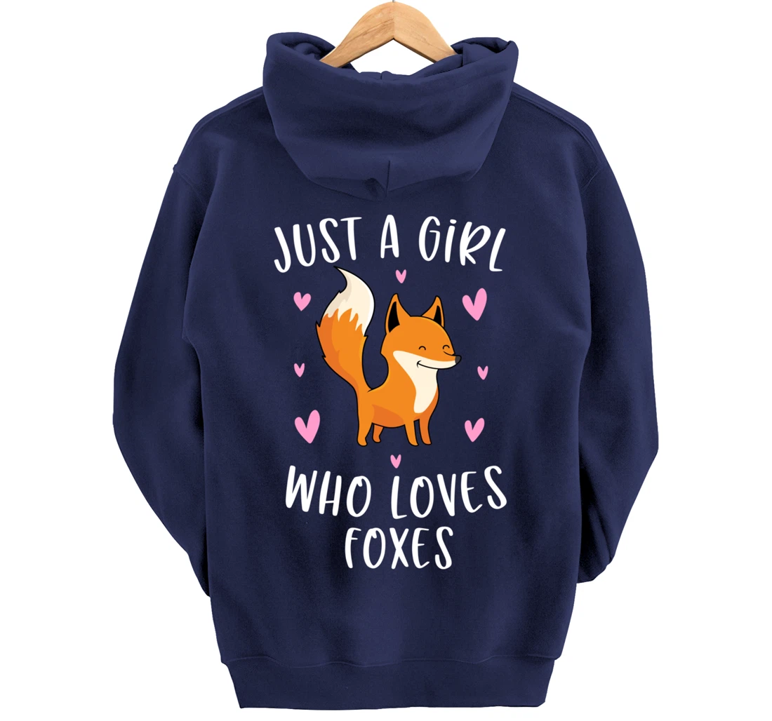 Just A Girl Who Loves Foxes Funny Fox Gifts For Girls Pullover Hoodie
