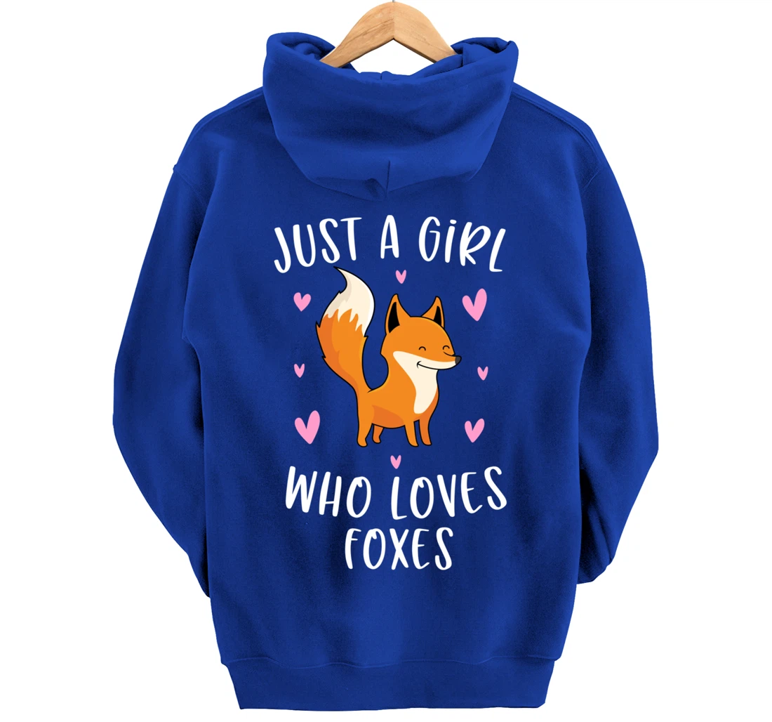 Just A Girl Who Loves Foxes Funny Fox Gifts For Girls Pullover Hoodie