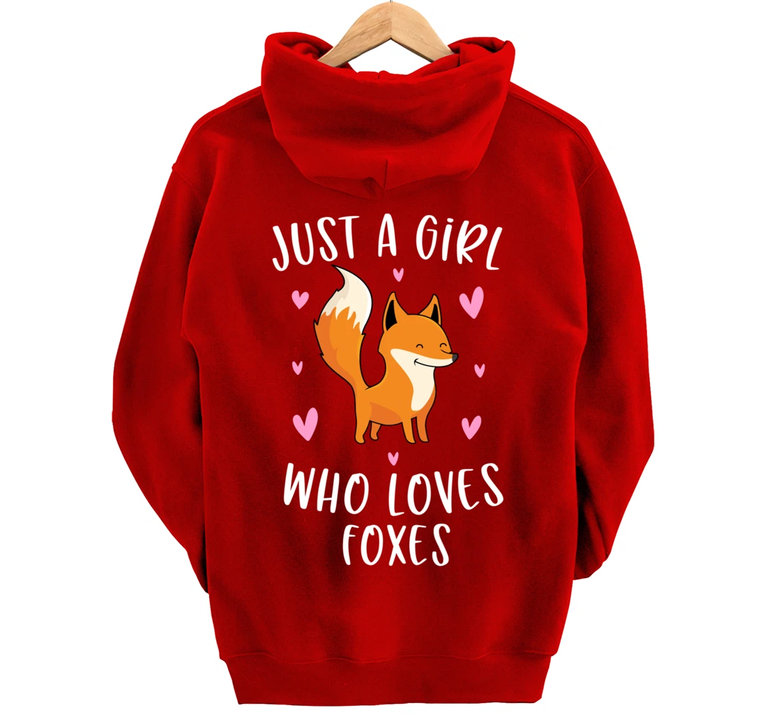 Just A Girl Who Loves Foxes Funny Fox Gifts For Girls Pullover Hoodie