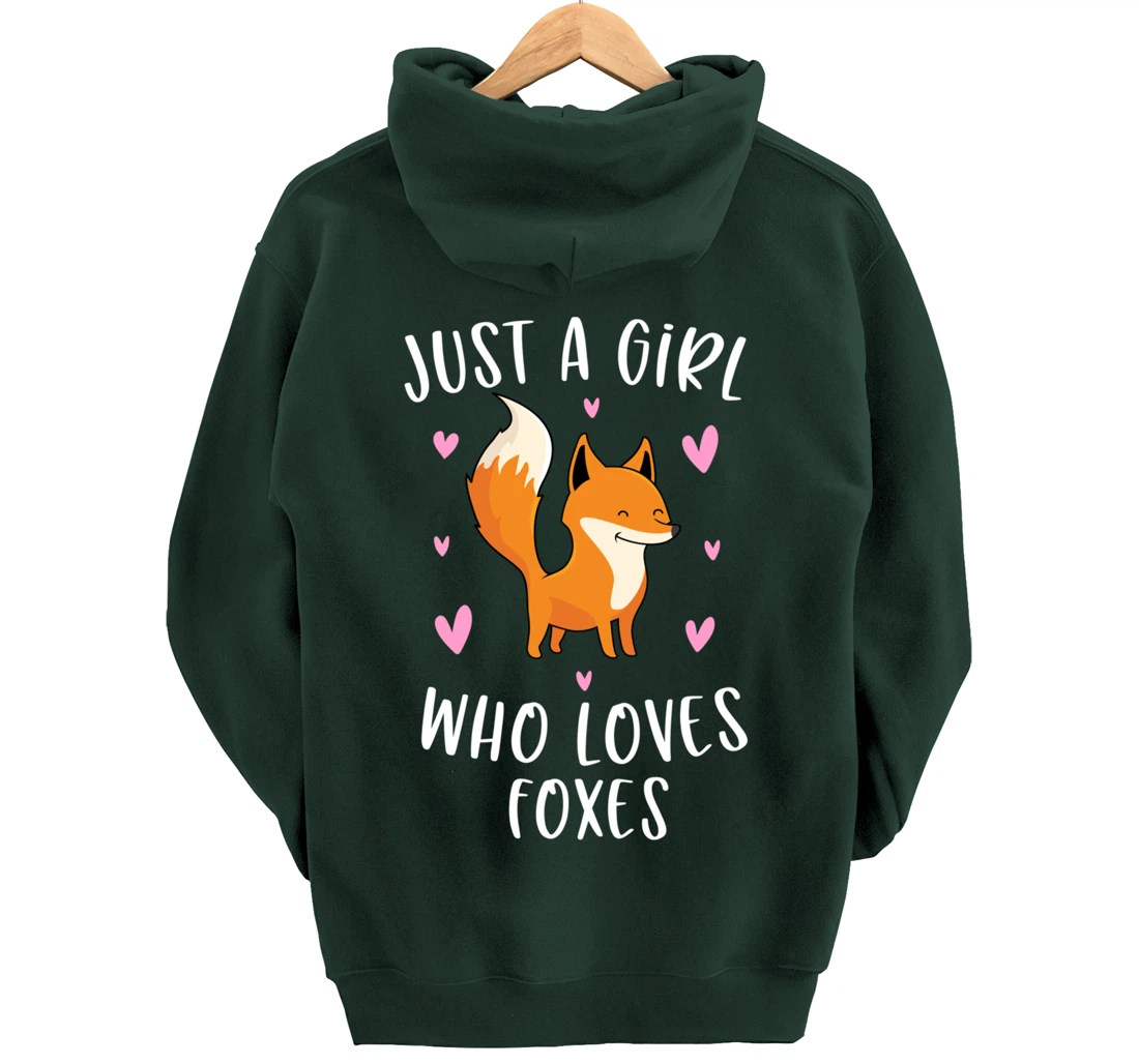 Just A Girl Who Loves Foxes Funny Fox Gifts For Girls Pullover Hoodie