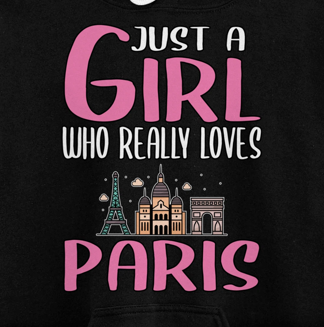 Womens Paris Gift Just A Girl Who Really Loves Paris Pullover Hoodie