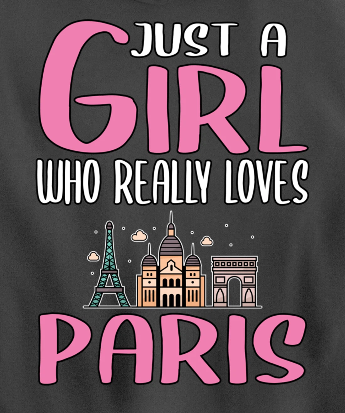 Womens Paris Gift Just A Girl Who Really Loves Paris Pullover Hoodie