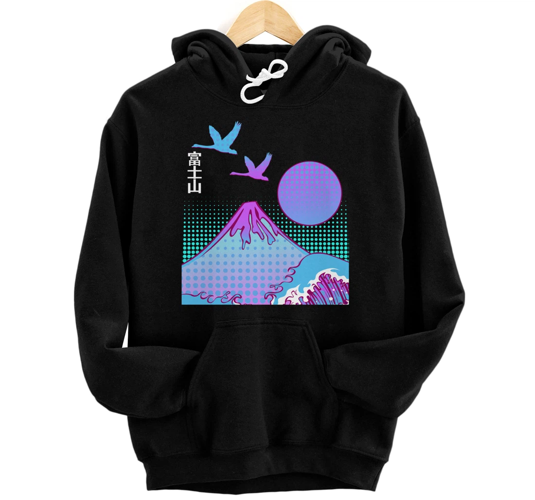 Mount Fuji Fujisan Honshu Japanese Aesthetic Vaporwave Pullover Hoodie