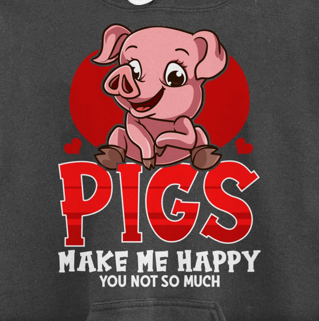 Cute & Funny Pigs Make Me Happy You Not So Much Pullover Hoodie