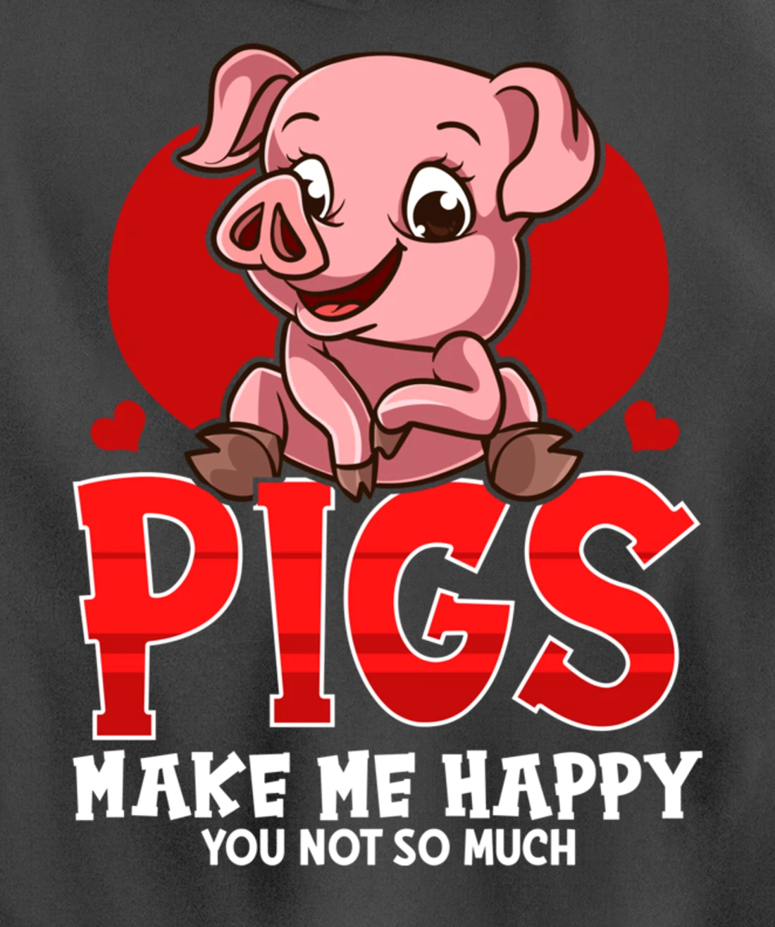 Cute & Funny Pigs Make Me Happy You Not So Much Pullover Hoodie