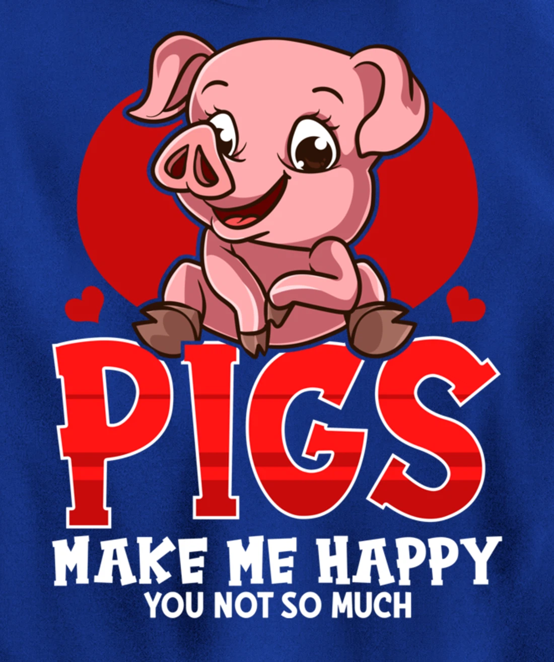 Cute & Funny Pigs Make Me Happy You Not So Much Pullover Hoodie