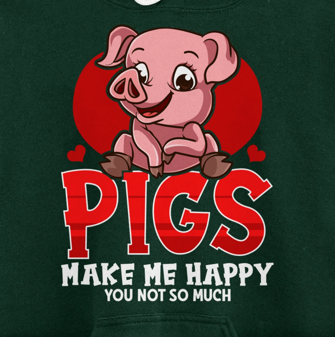 Cute & Funny Pigs Make Me Happy You Not So Much Pullover Hoodie
