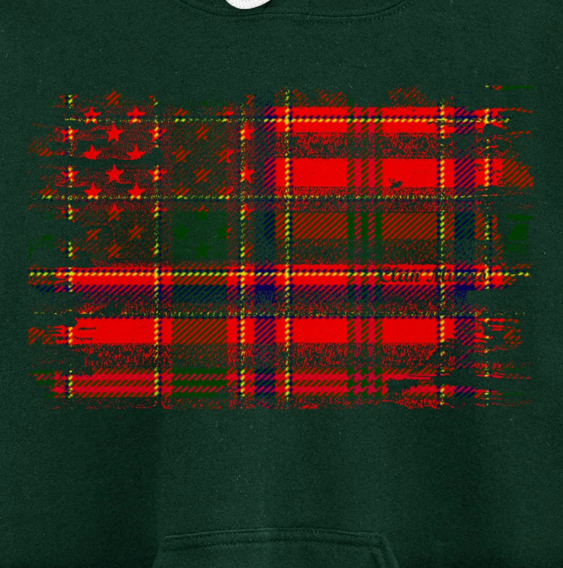 Clan Munro American Flag Scottish Tartan Pullover Hoodie