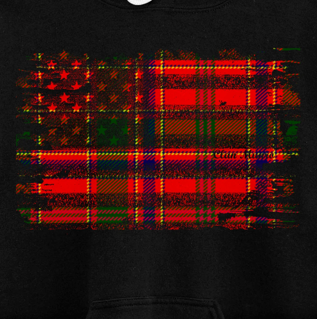 Clan Munro American Flag Scottish Tartan Pullover Hoodie