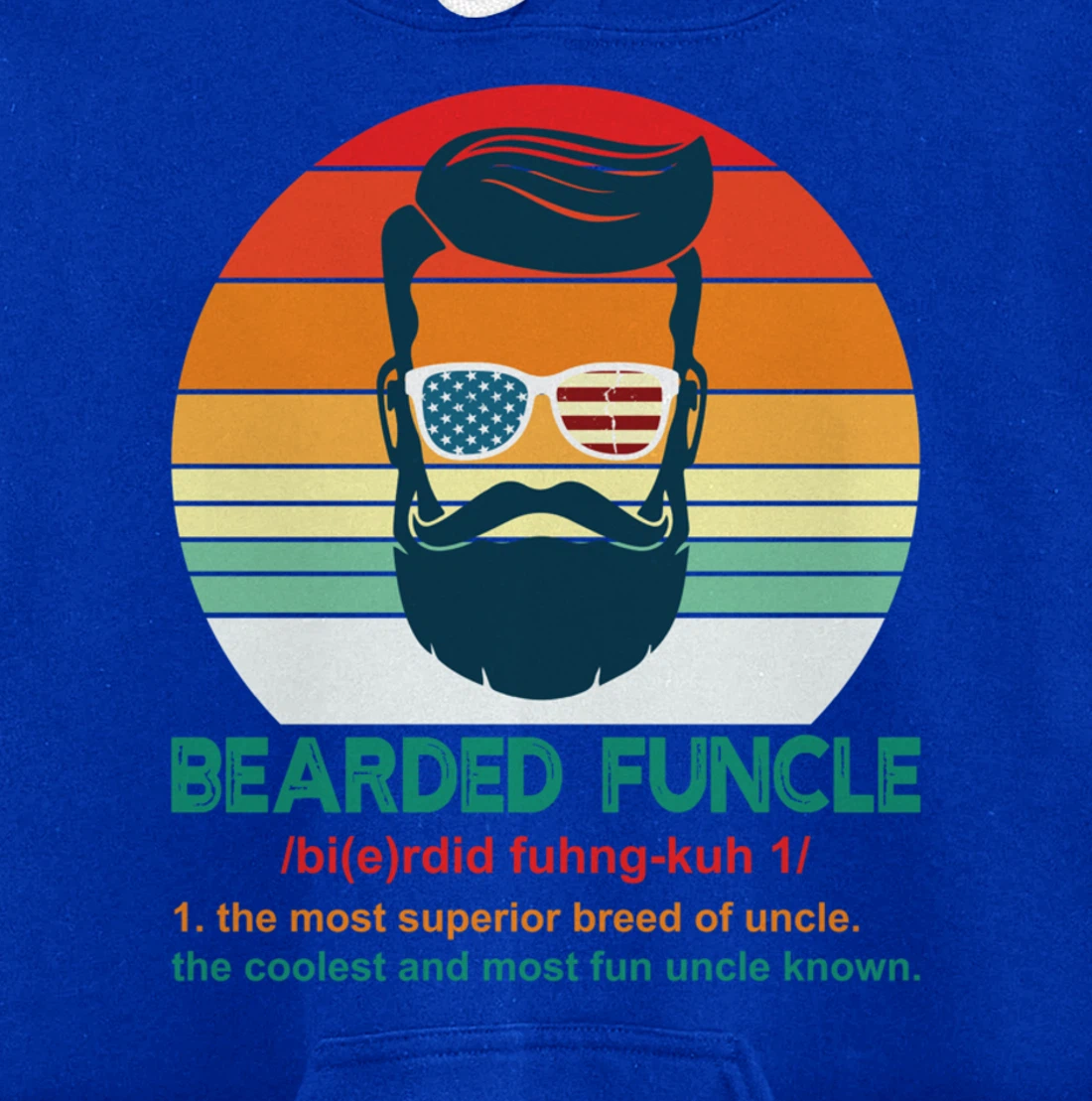 Bearded Funcle Definition Funny Uncle Retro Vintage Gift Pullover Hoodie