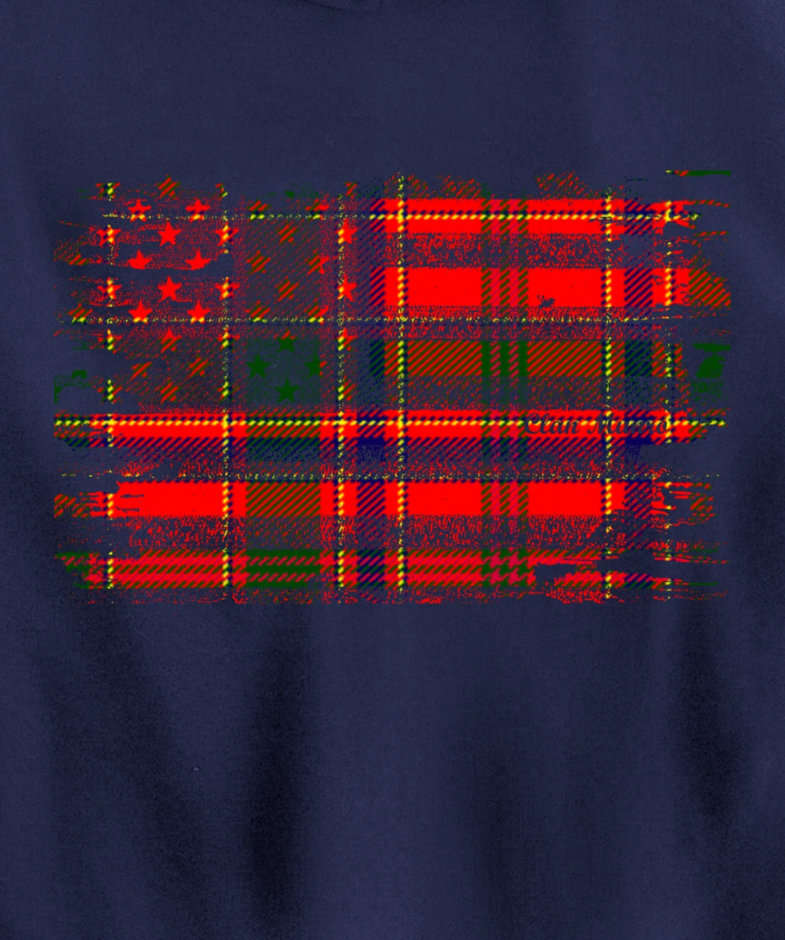 Clan Munro American Flag Scottish Tartan Pullover Hoodie