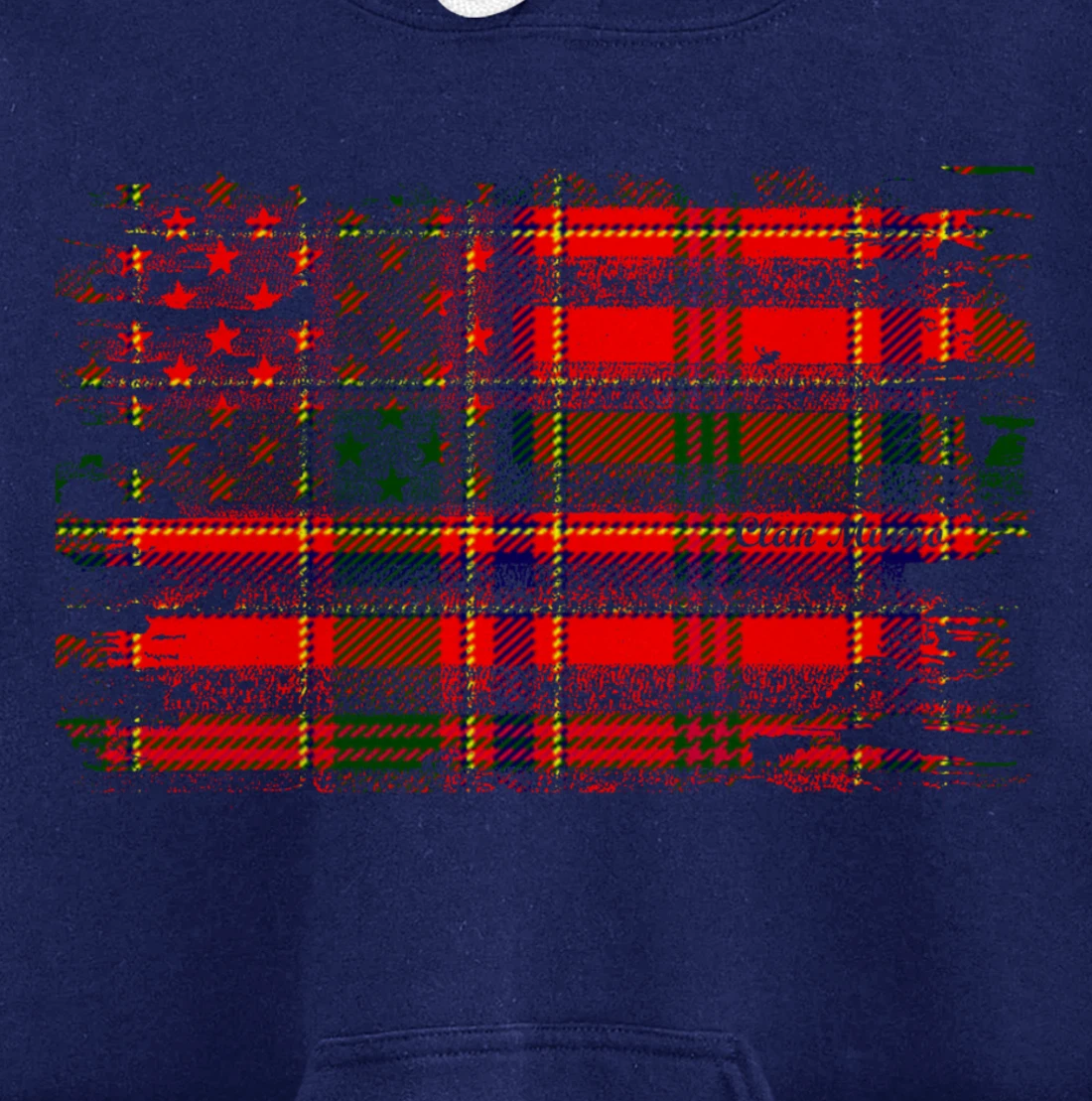 Clan Munro American Flag Scottish Tartan Pullover Hoodie