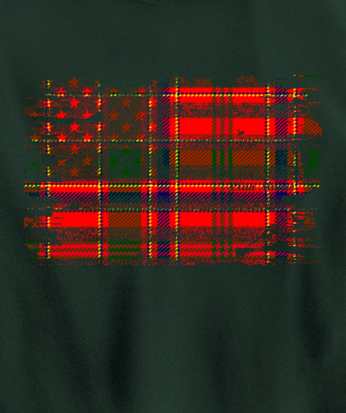 Clan Munro American Flag Scottish Tartan Pullover Hoodie