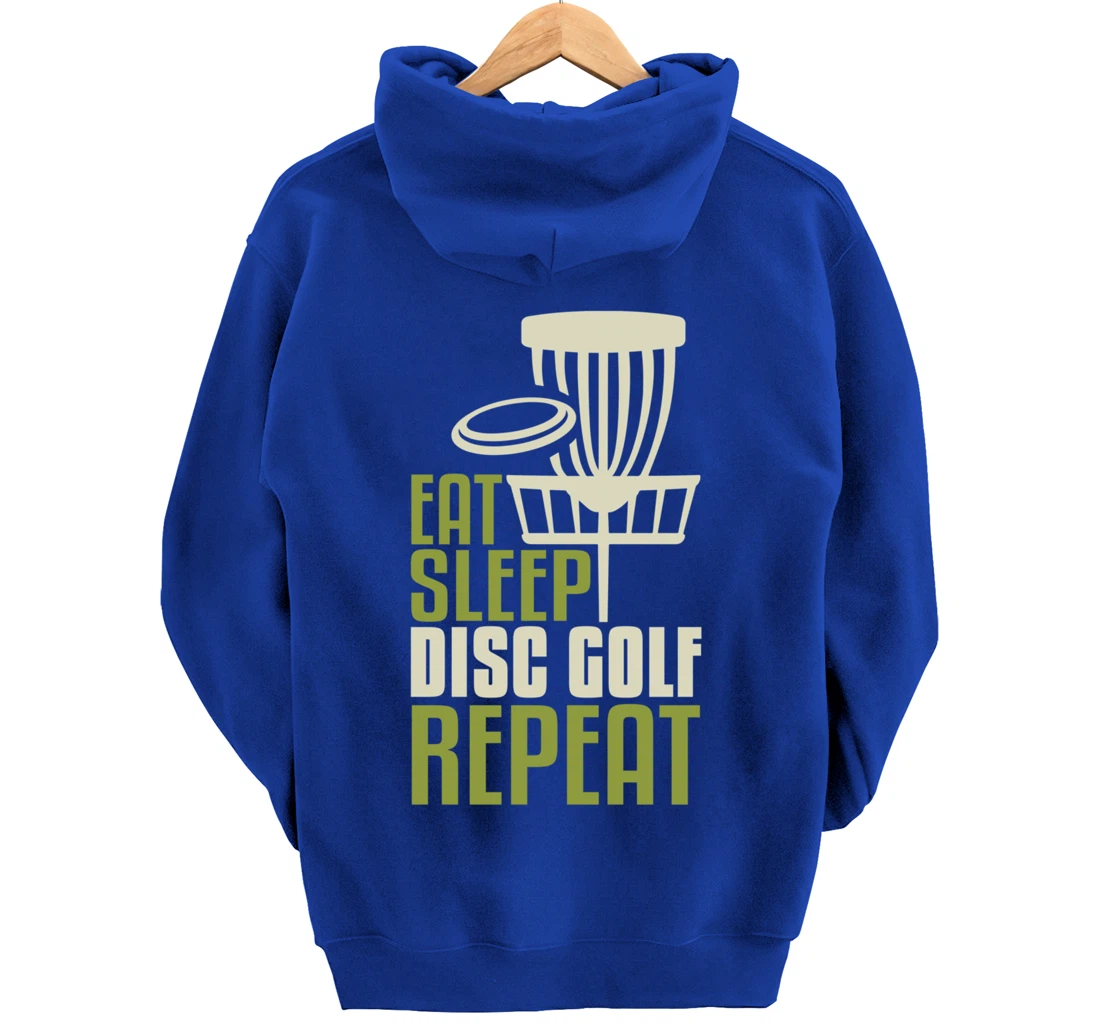 Disc Golf Gifts Funny Eat Sleep Disc Golf Repeat Pullover Hoodie