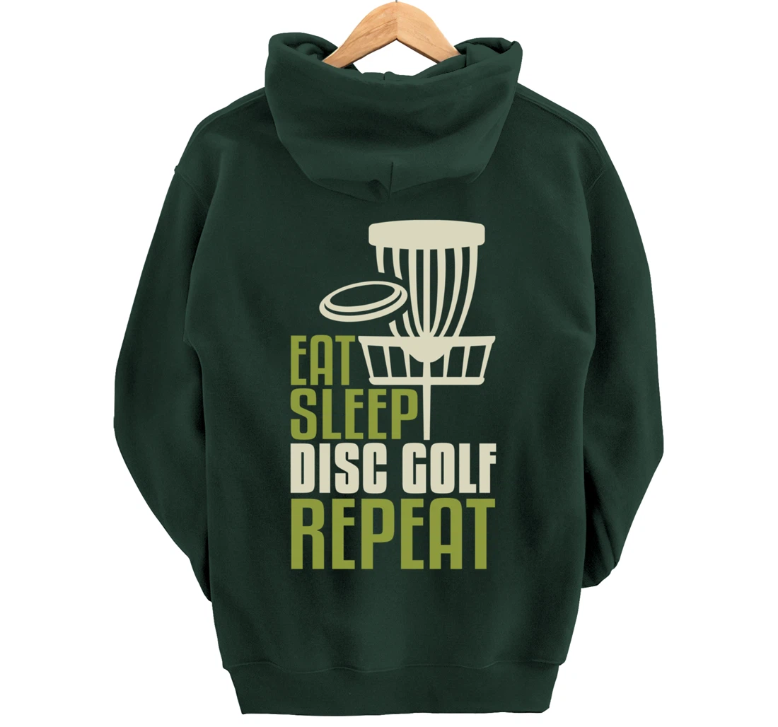 Disc Golf Gifts Funny Eat Sleep Disc Golf Repeat Pullover Hoodie