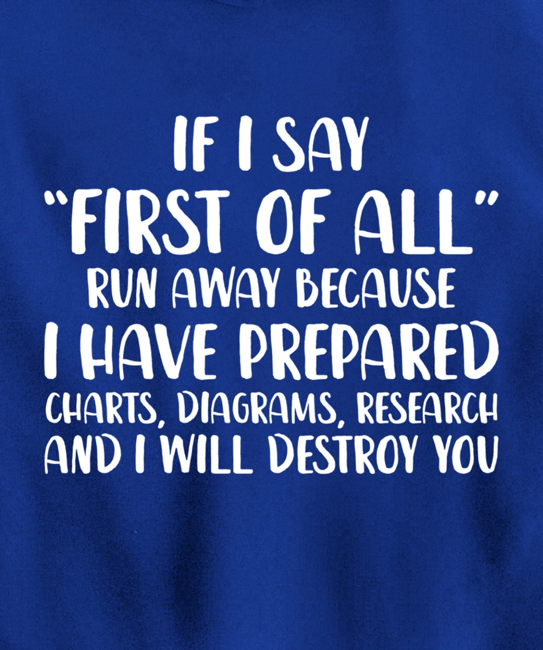 If I Say First Of All Run Away Funny Sarcastic Quote Pullover Hoodie