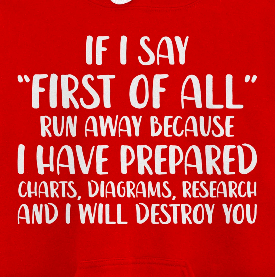 If I Say First Of All Run Away Funny Sarcastic Quote Pullover Hoodie