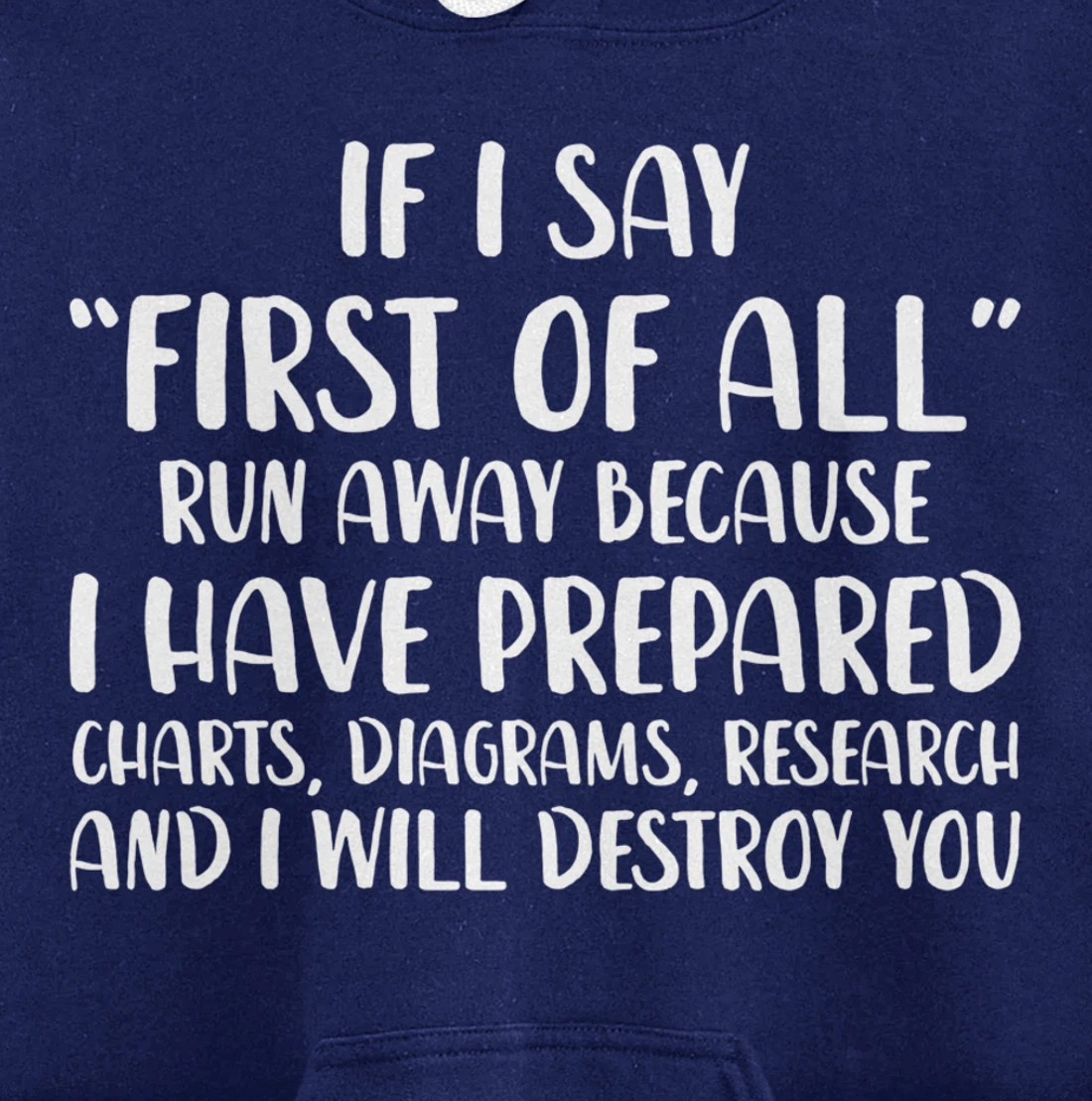 If I Say First Of All Run Away Funny Sarcastic Quote Pullover Hoodie