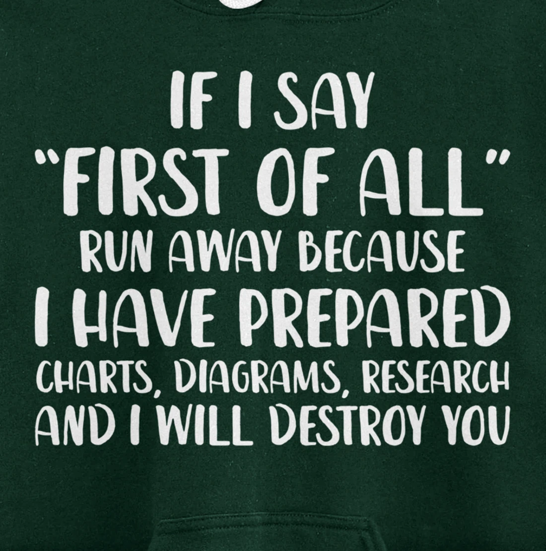 If I Say First Of All Run Away Funny Sarcastic Quote Pullover Hoodie