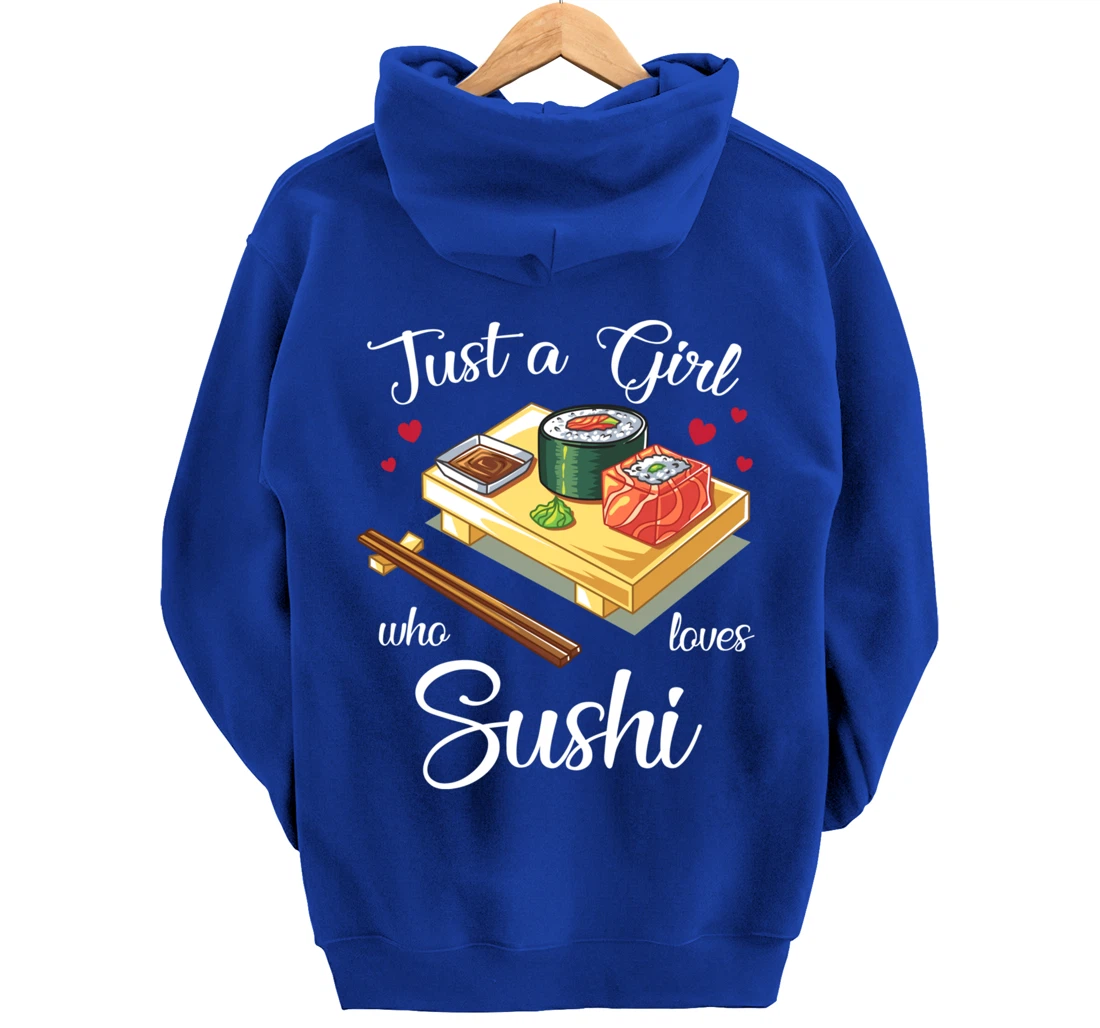 Just A Girl Who Loves Sushi Kawaii Sushi Japen Girls Family Pullover Hoodie
