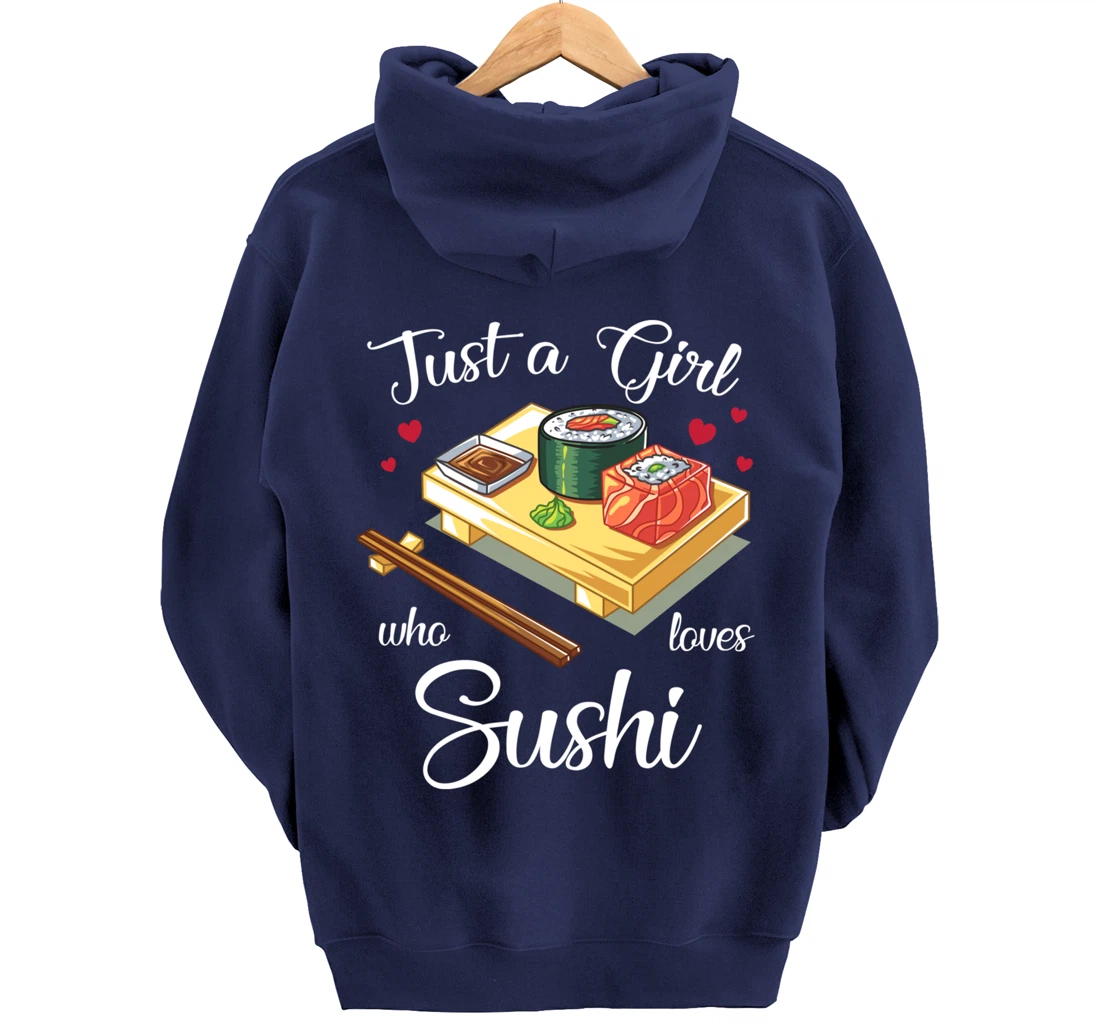 Just A Girl Who Loves Sushi Kawaii Sushi Japen Girls Family Pullover Hoodie
