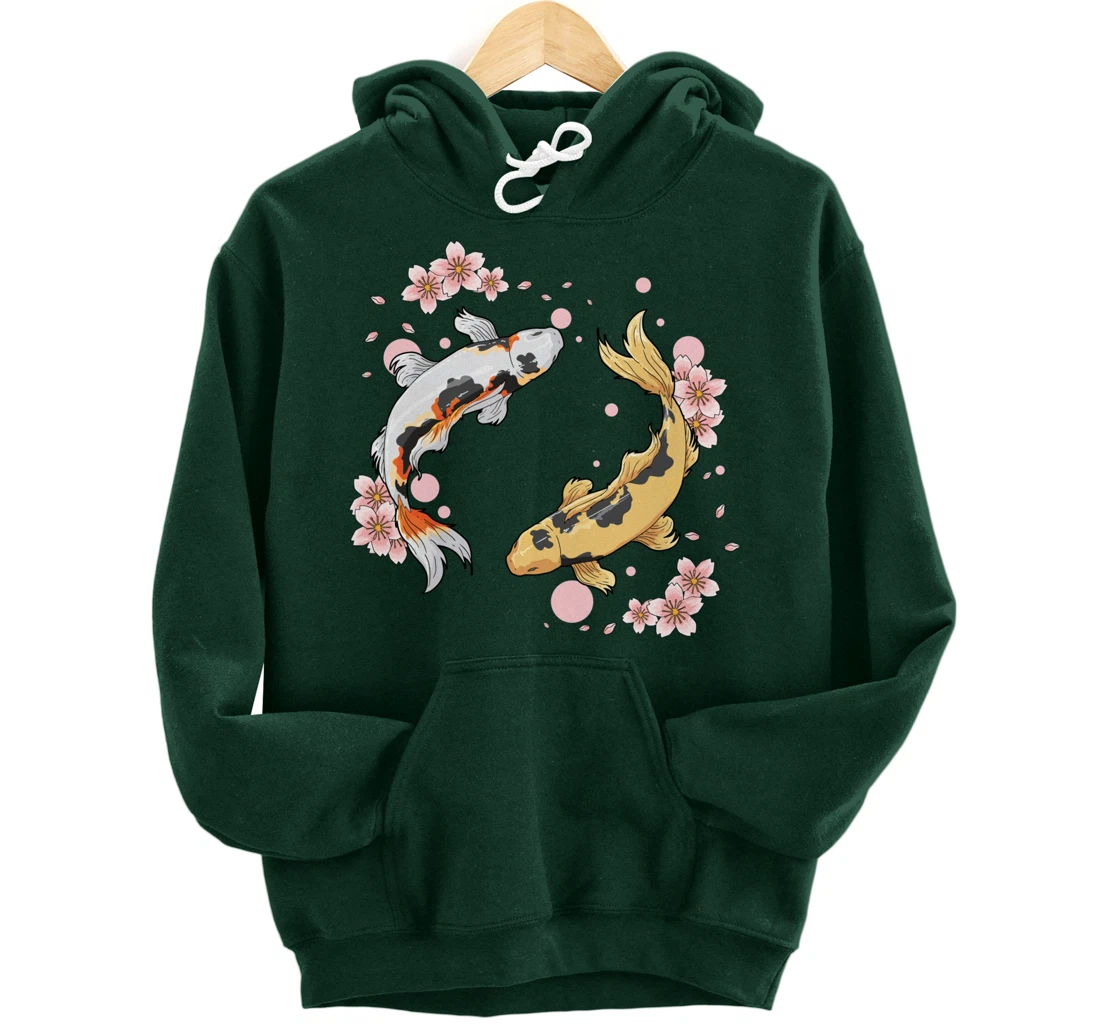 Japanese Koi Fish Carp Pond Japan Tattoo Gift for Koi Lovers Pullover Hoodie