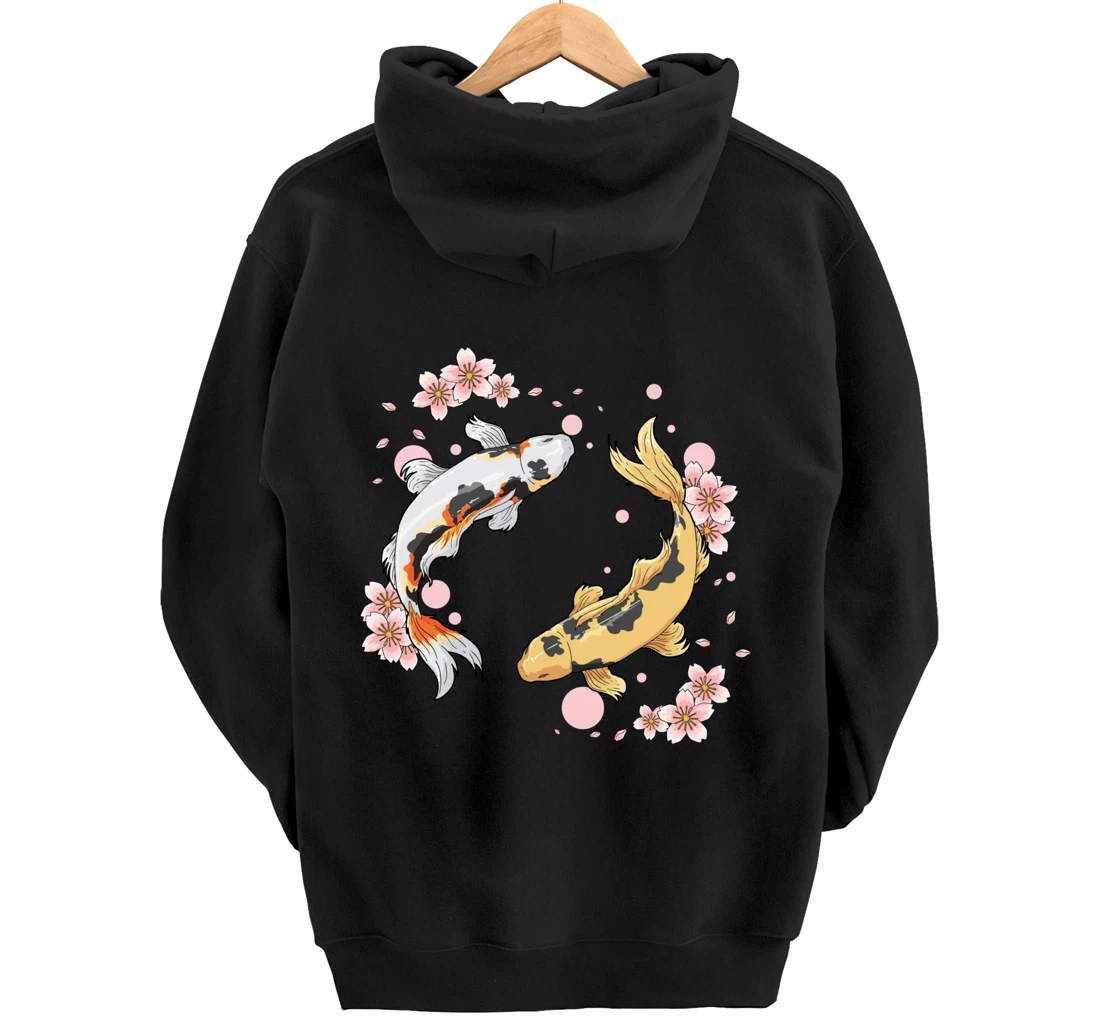 Japanese Koi Fish Carp Pond Japan Tattoo Gift for Koi Lovers Pullover Hoodie